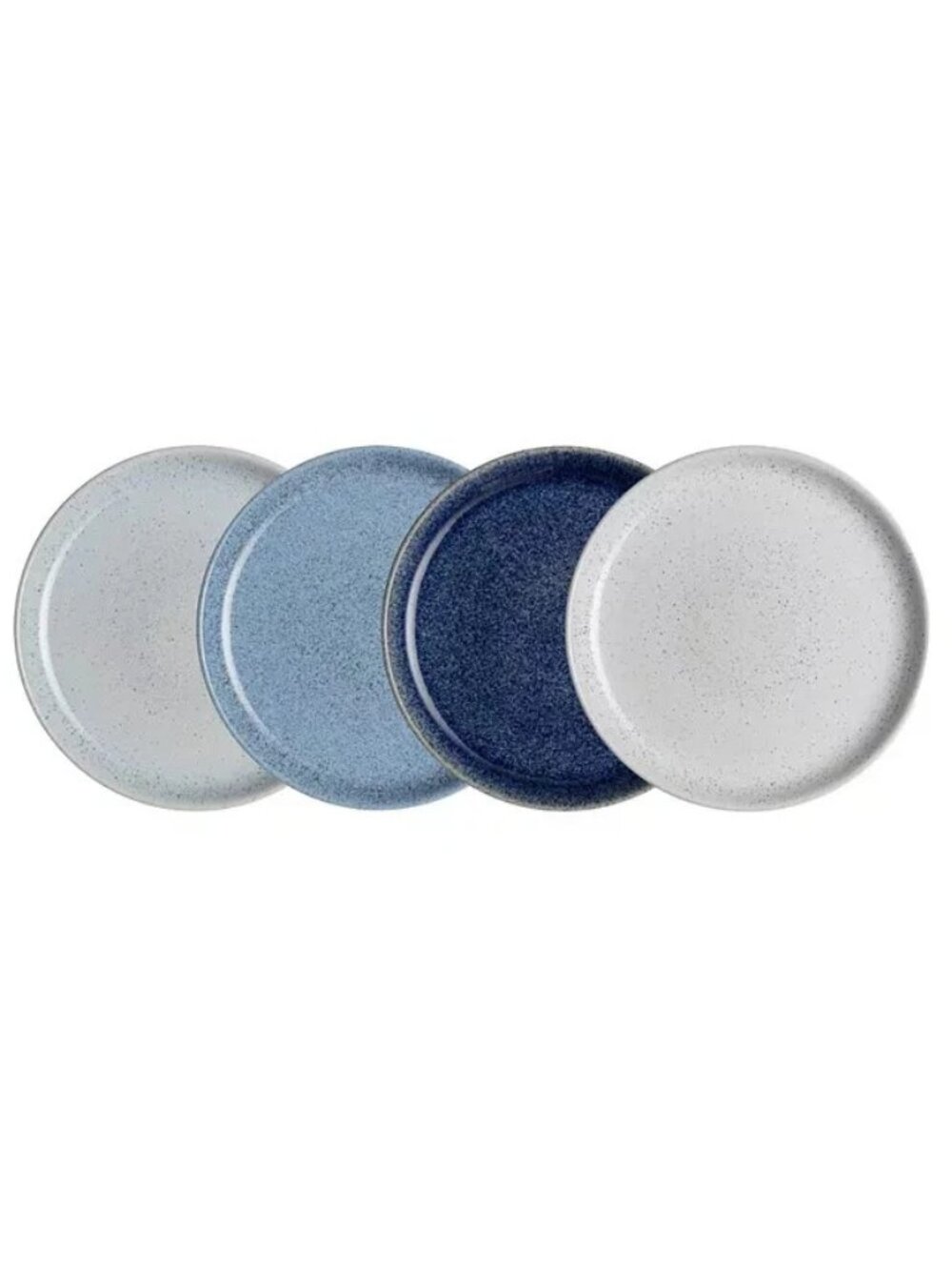 Denby Studio Blue Medium Coupe Plates Set of 4 – 8.25″ Stoneware-Made in England